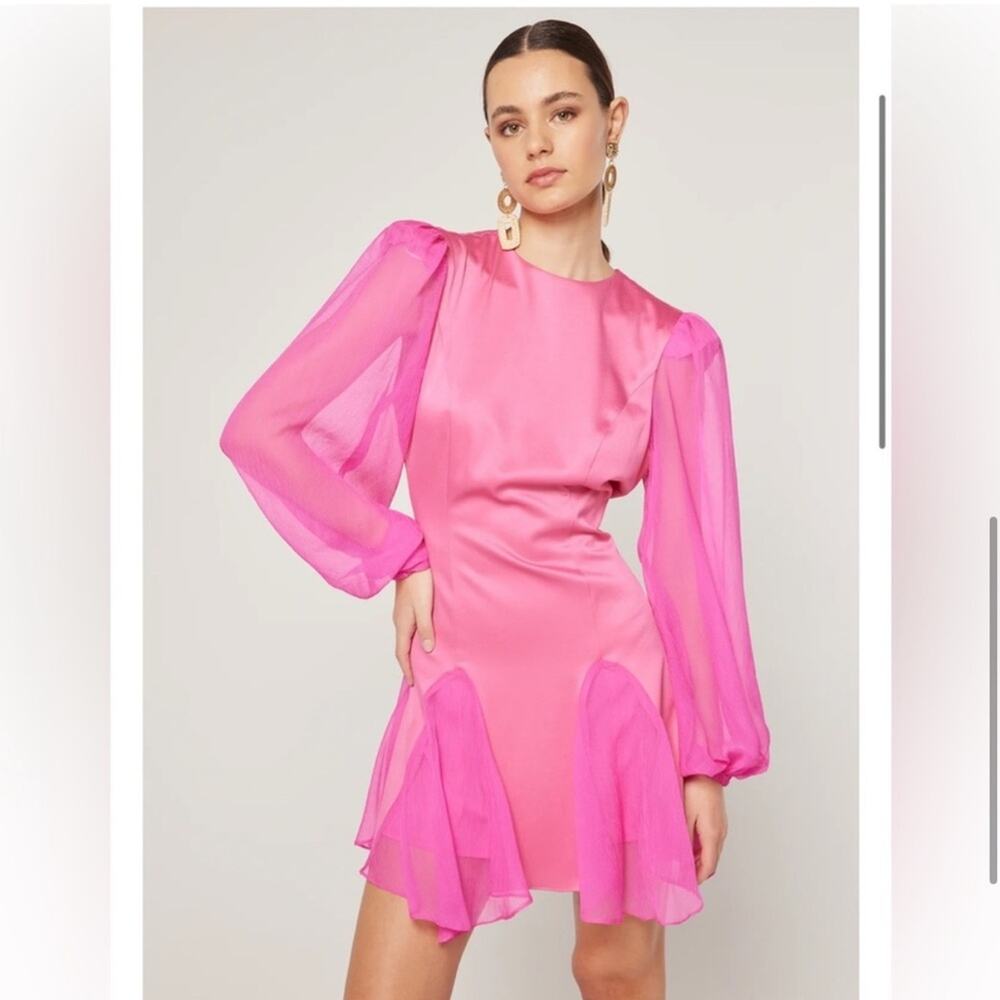 elliatt antiquity pink long sleeve ruffle mini cocktail party dress small NEW - Picture 2 of 12